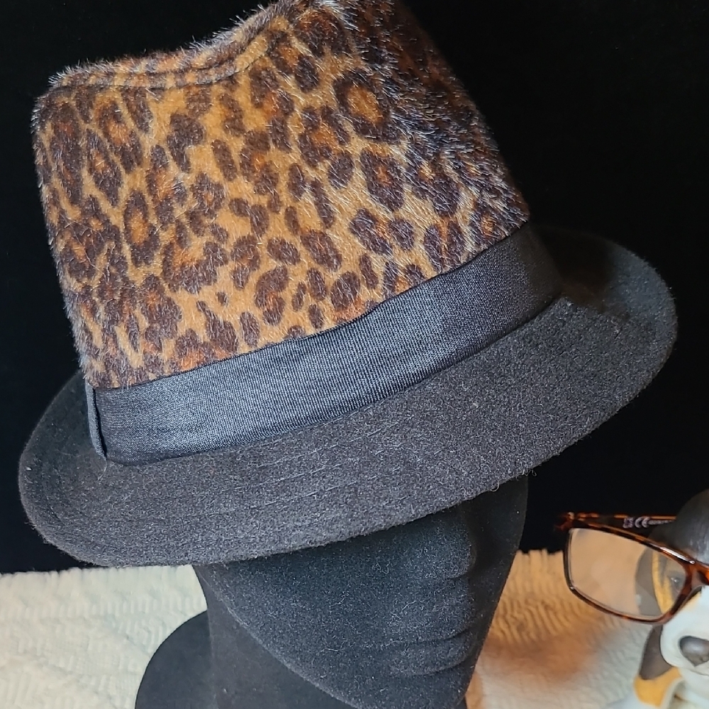 Leopard Print Fedora Hat         SCALA PRONTO